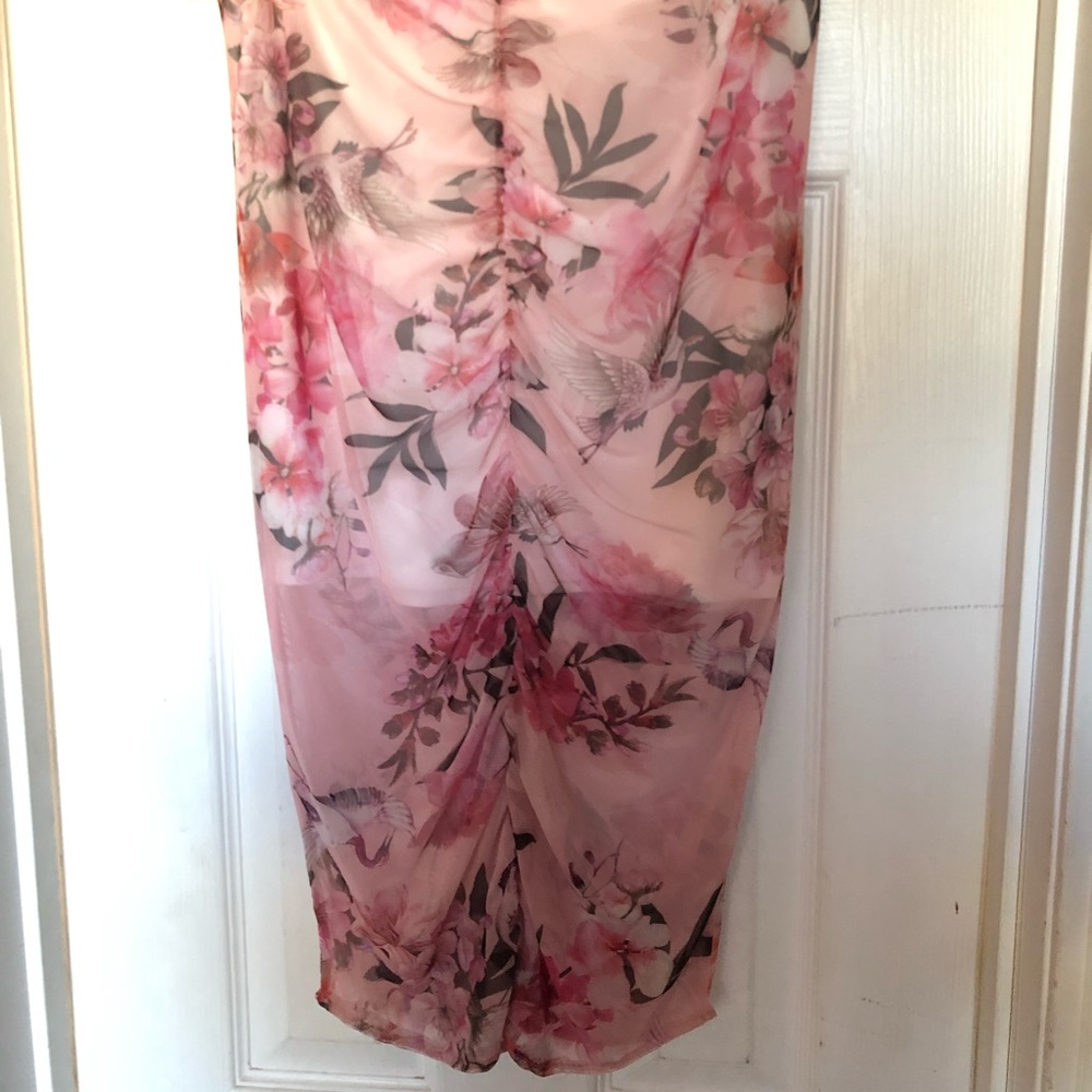 Floral high rise midi-skirt